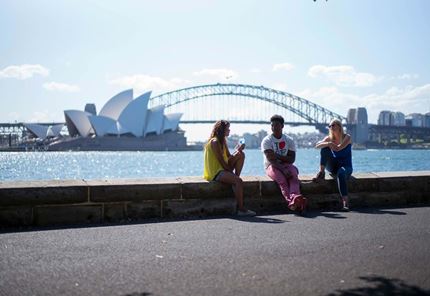 YHA Australia - friends enjoying Sydney Harbour