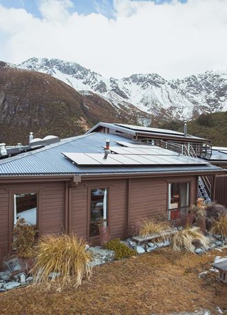 YHA Aoraki Mt Cook solar panel exterior photo