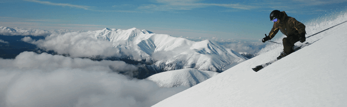 Downhill skiing in the North Island of New Zealand