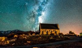Milky way over Church of the Good Shepherd