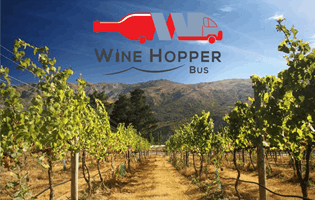 wine hopper bus logo