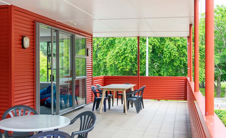 YHA Rotorua private balcony for large group accommodation